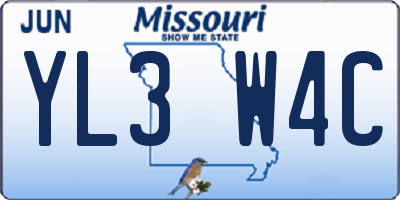 MO license plate YL3W4C