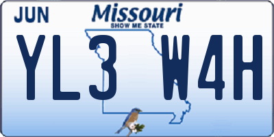 MO license plate YL3W4H