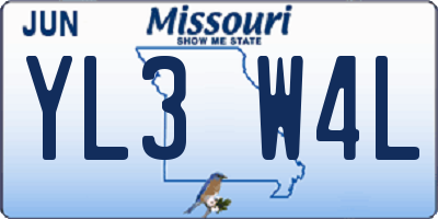 MO license plate YL3W4L