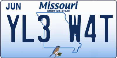MO license plate YL3W4T