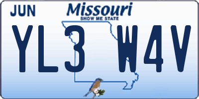 MO license plate YL3W4V