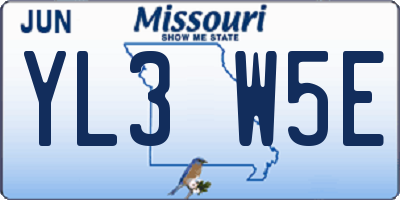 MO license plate YL3W5E
