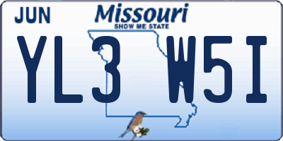 MO license plate YL3W5I