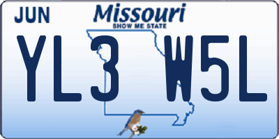 MO license plate YL3W5L