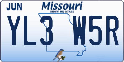 MO license plate YL3W5R