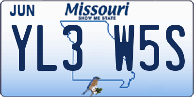 MO license plate YL3W5S