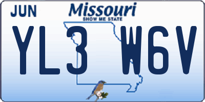 MO license plate YL3W6V