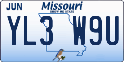 MO license plate YL3W9U