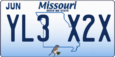MO license plate YL3X2X