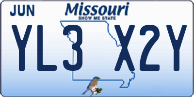 MO license plate YL3X2Y