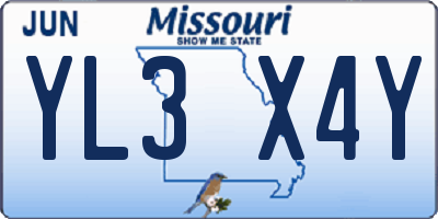 MO license plate YL3X4Y