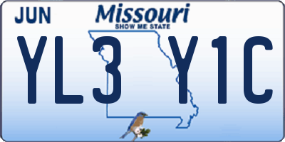 MO license plate YL3Y1C