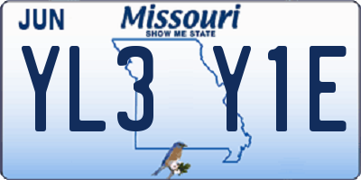 MO license plate YL3Y1E