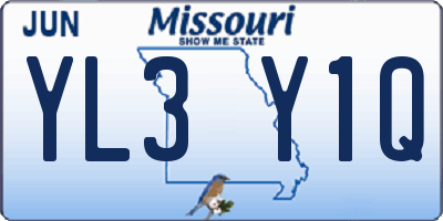 MO license plate YL3Y1Q