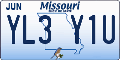 MO license plate YL3Y1U