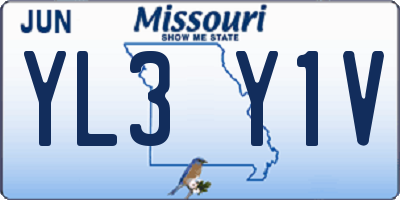 MO license plate YL3Y1V