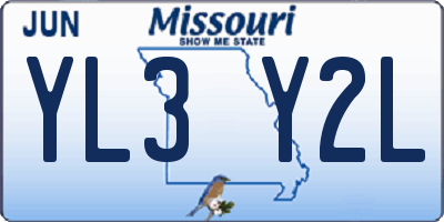 MO license plate YL3Y2L