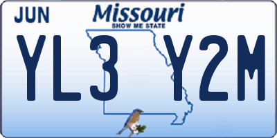 MO license plate YL3Y2M