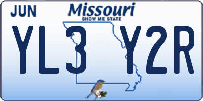 MO license plate YL3Y2R
