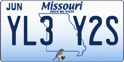 MO license plate YL3Y2S