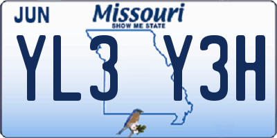 MO license plate YL3Y3H