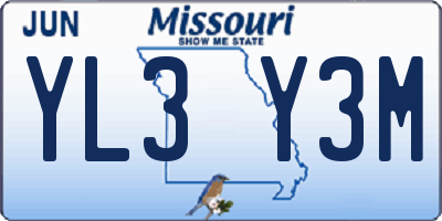 MO license plate YL3Y3M