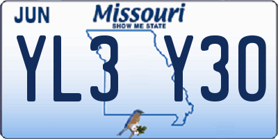 MO license plate YL3Y3O
