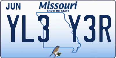 MO license plate YL3Y3R
