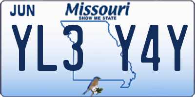 MO license plate YL3Y4Y