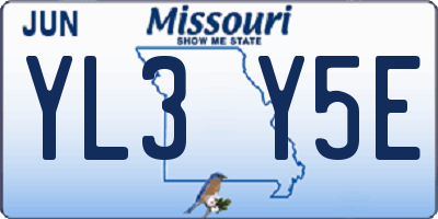 MO license plate YL3Y5E