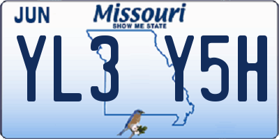 MO license plate YL3Y5H