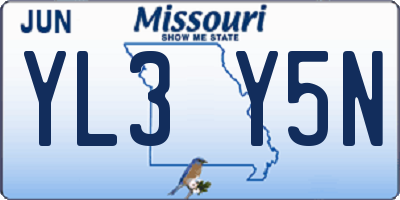 MO license plate YL3Y5N