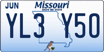 MO license plate YL3Y5O