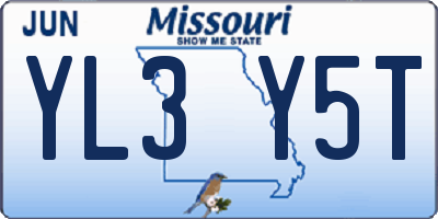 MO license plate YL3Y5T