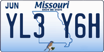 MO license plate YL3Y6H