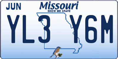 MO license plate YL3Y6M