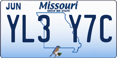 MO license plate YL3Y7C