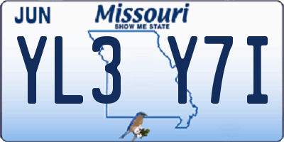 MO license plate YL3Y7I