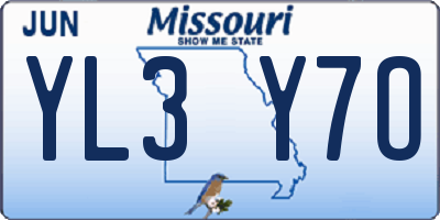 MO license plate YL3Y7O