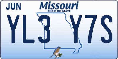 MO license plate YL3Y7S
