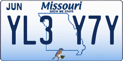 MO license plate YL3Y7Y