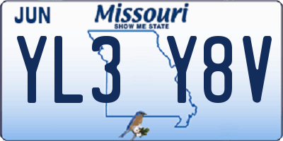 MO license plate YL3Y8V