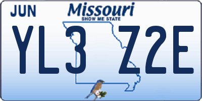 MO license plate YL3Z2E