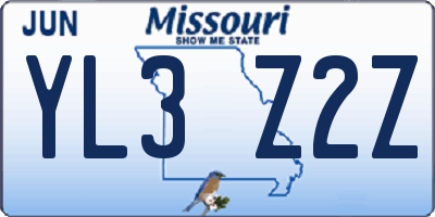 MO license plate YL3Z2Z