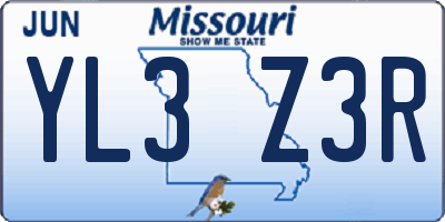 MO license plate YL3Z3R