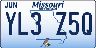 MO license plate YL3Z5Q