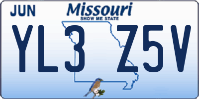 MO license plate YL3Z5V