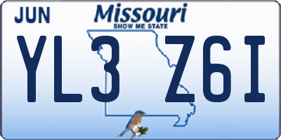 MO license plate YL3Z6I