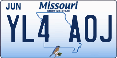 MO license plate YL4A0J