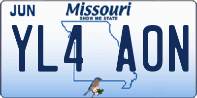 MO license plate YL4A0N